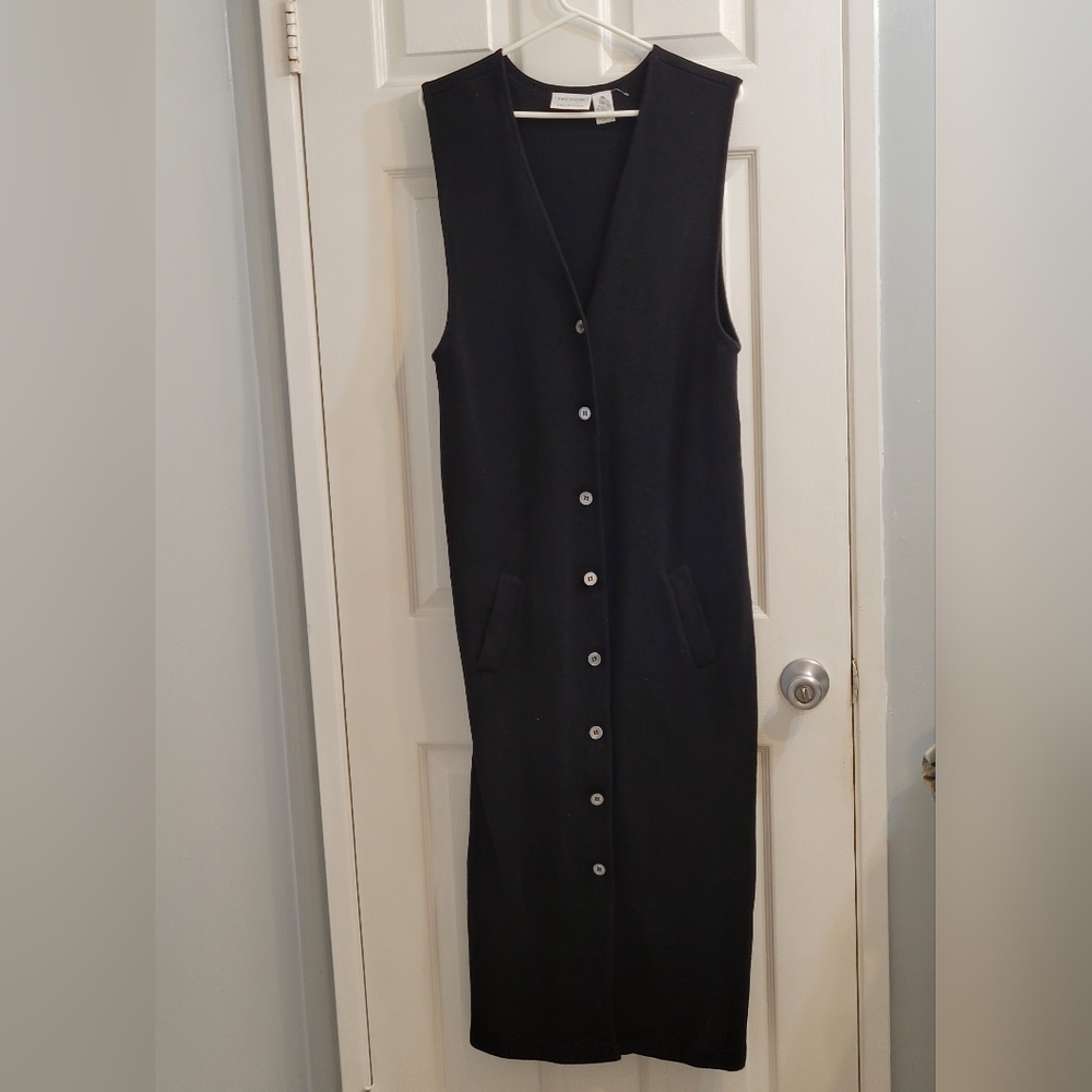 Maxi black button-front dress